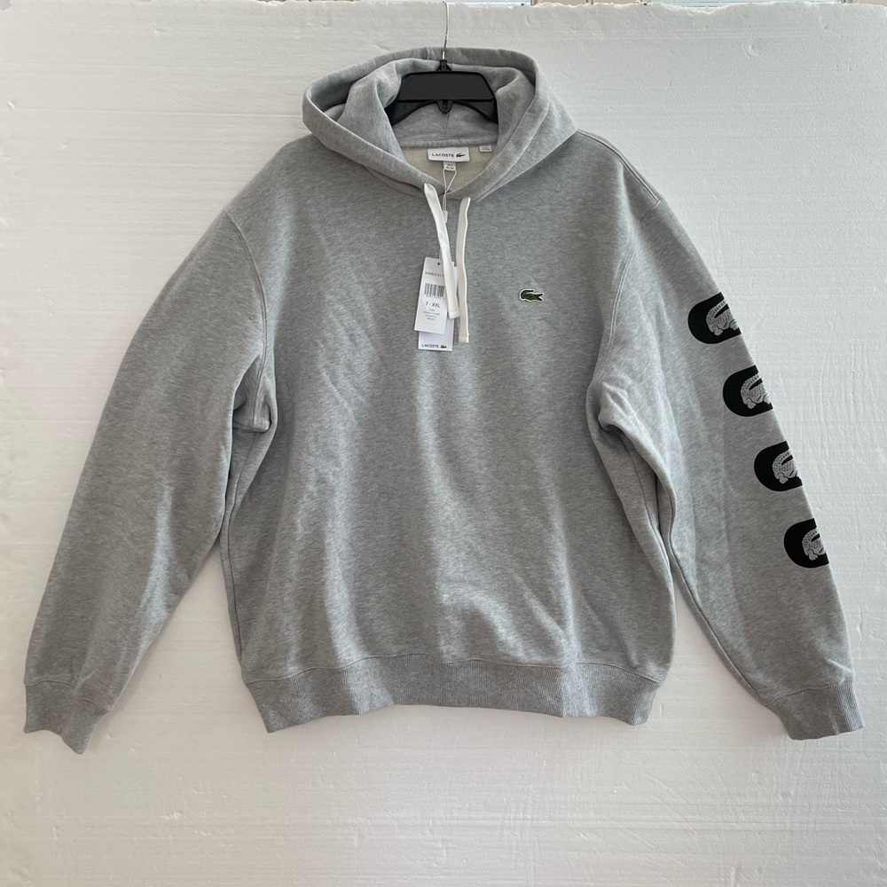 NWT Lacoste Grey Hoodie with Pocket Size 7 XXL
